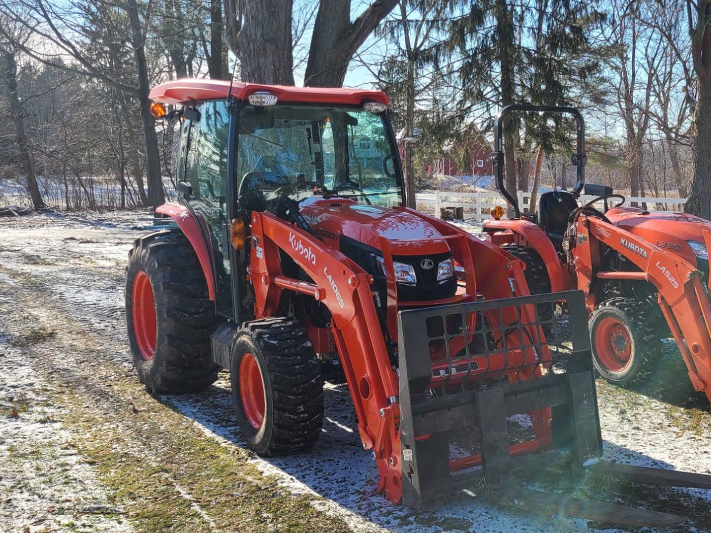 Our tractor and box blade grading a driveway